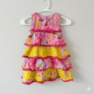 Jelly The Pug Candy Forrest Twirl Tiered Dress Spring Easter Ruffles Size 4T